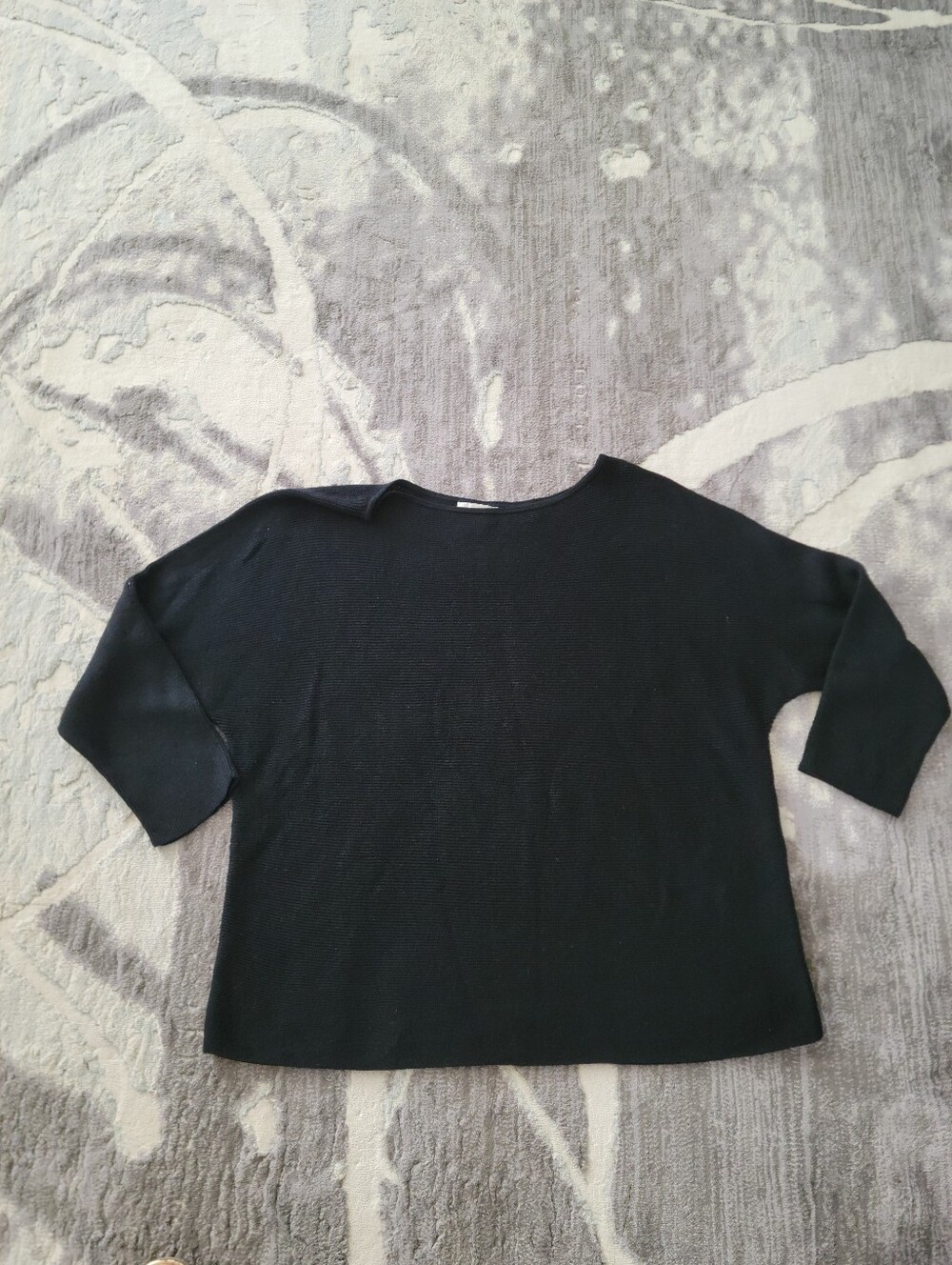 H&M Black Ribbed Knit Top Size L